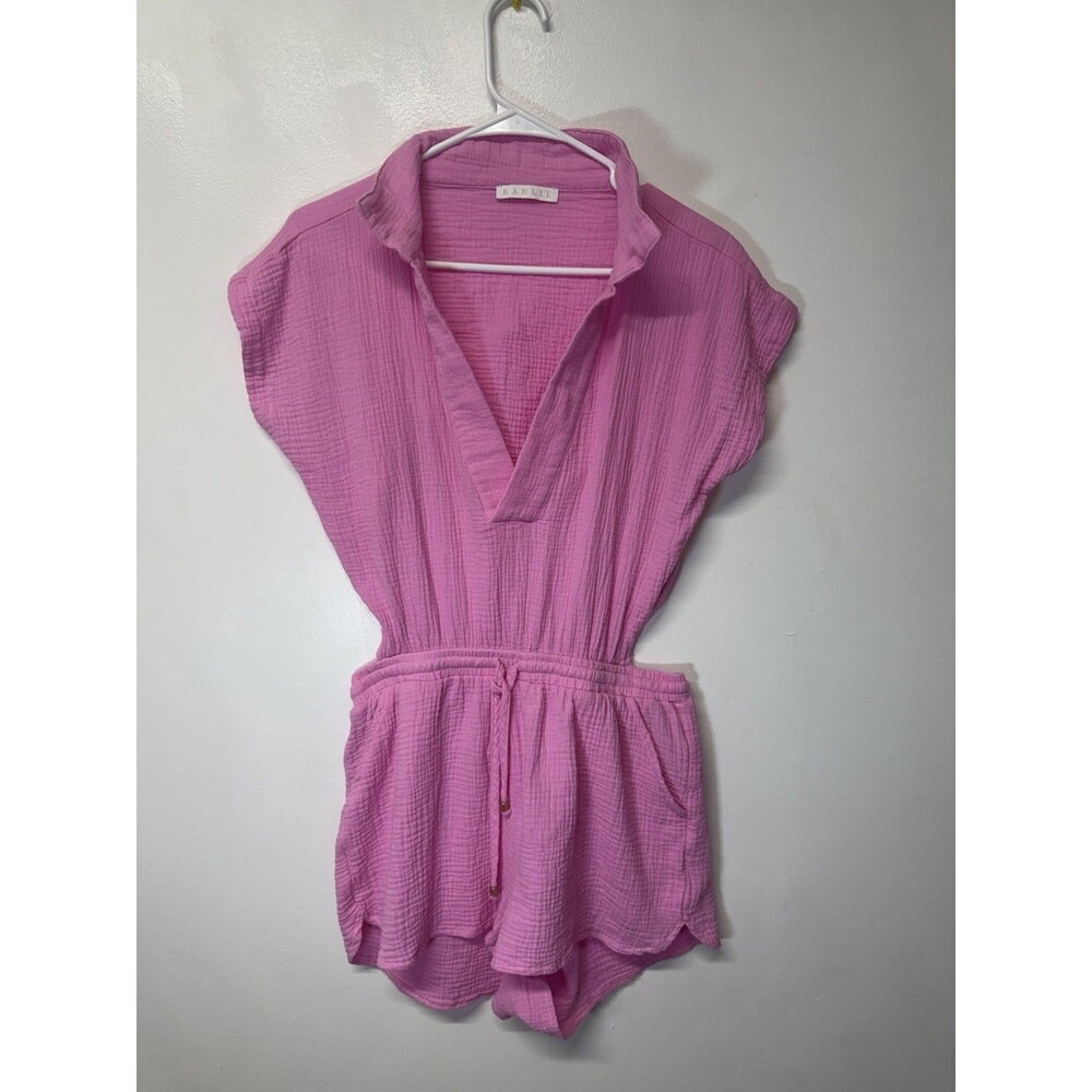 Karlie Women’s Utility Romper Pink 100% Cotton Gauze Size L